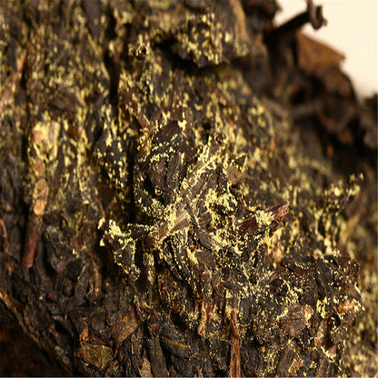 Flower Dark Brick Tea Fu Zhuan Hunan Anhua Healthy 360g Black Flower Tea Golden-
