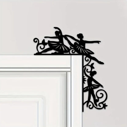 1pc Metal Ballerina Decorative Wall Sticker Door Corner Decoration