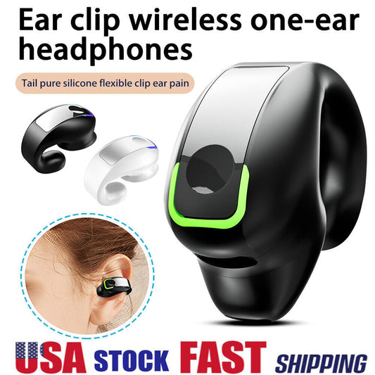 Bluetooth 5.3 Wireless Earbuds Ear Clip Bone Conduction Headphones Sport Headset