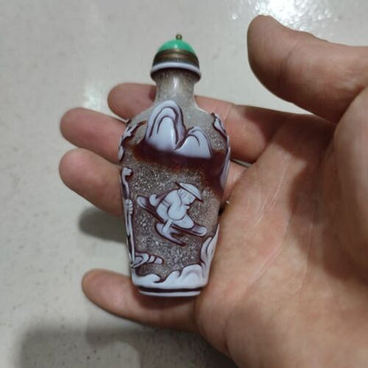 chinese glaze beauty glazed antique glass snuff bottle Collectibles Figure-story