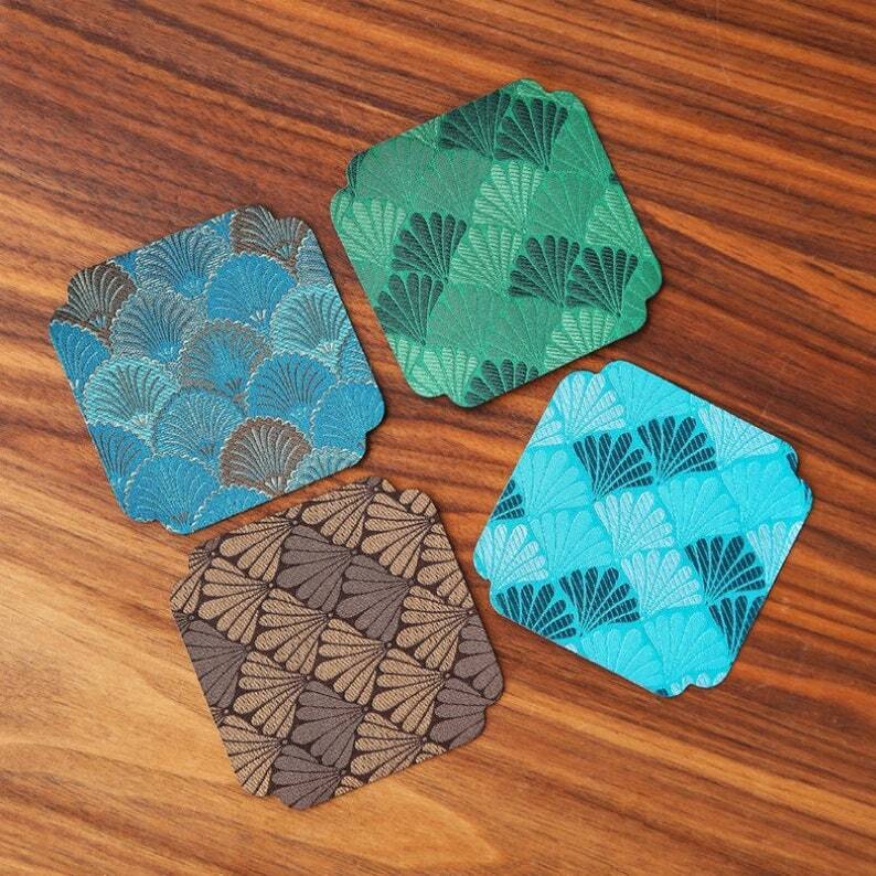Fabric Scallop Shaped Coaster|Burlap Tea Coaster|Tea Accessories