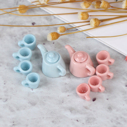5Pcs/set 1:12 Dollhouse miniature modern porcelain tea cup seA-ca