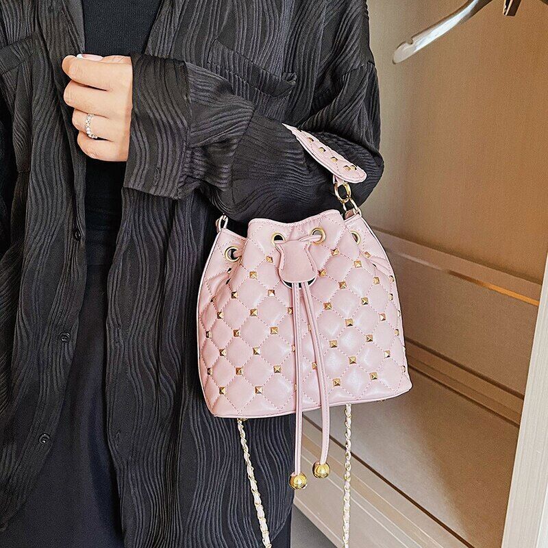 Woman Bucket Bag Faux Fur Shoulder Crossbody Bags Ladies Totes Bag