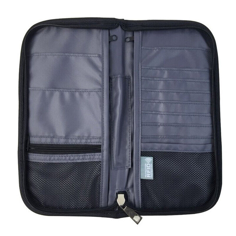 RFID Blocking Passport Organiser Travel Card Storage Bag Phone Pouch Antitheft