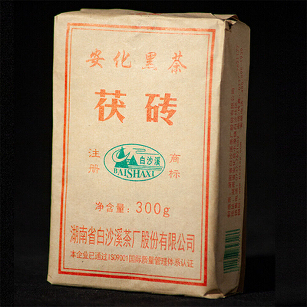300g Anhua Baishaxi Dark Tea with Golden Flower Dark Tea Fu Cha Fu Brick 安化黑茶 茯砖