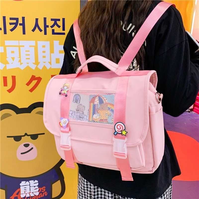Backpack Double Waterproof Women School Bag Teenager Shoulder Pack 34*10*25 CM