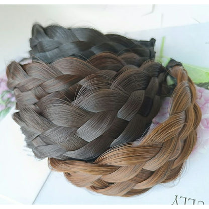 Headband Six-Strand Fishbone Braid Wig Non-Slip Widened Twist Thickened Hairband