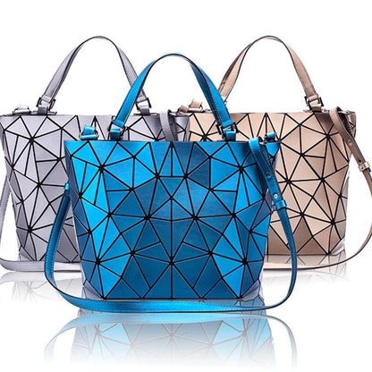 Hologram Bag Frosted Matte Crossbody Bag Bucket Purse Geometric Shoulder Handbag