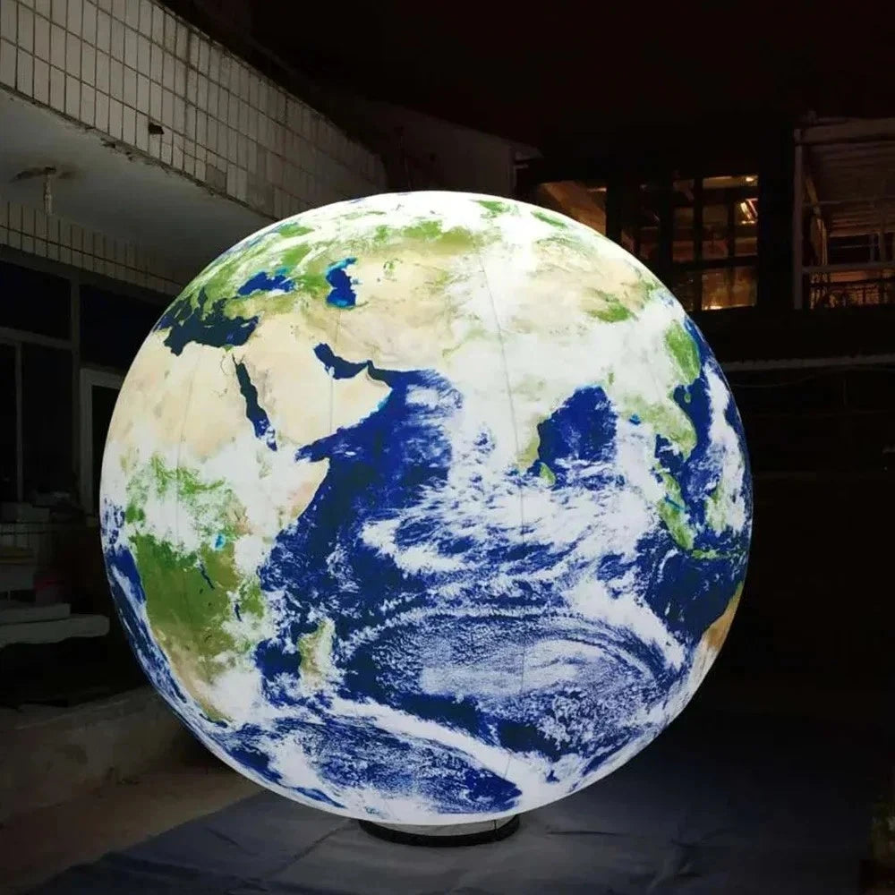 Large Inflatable Earth Ball Planets PVC Balloon With LED Light and Blower