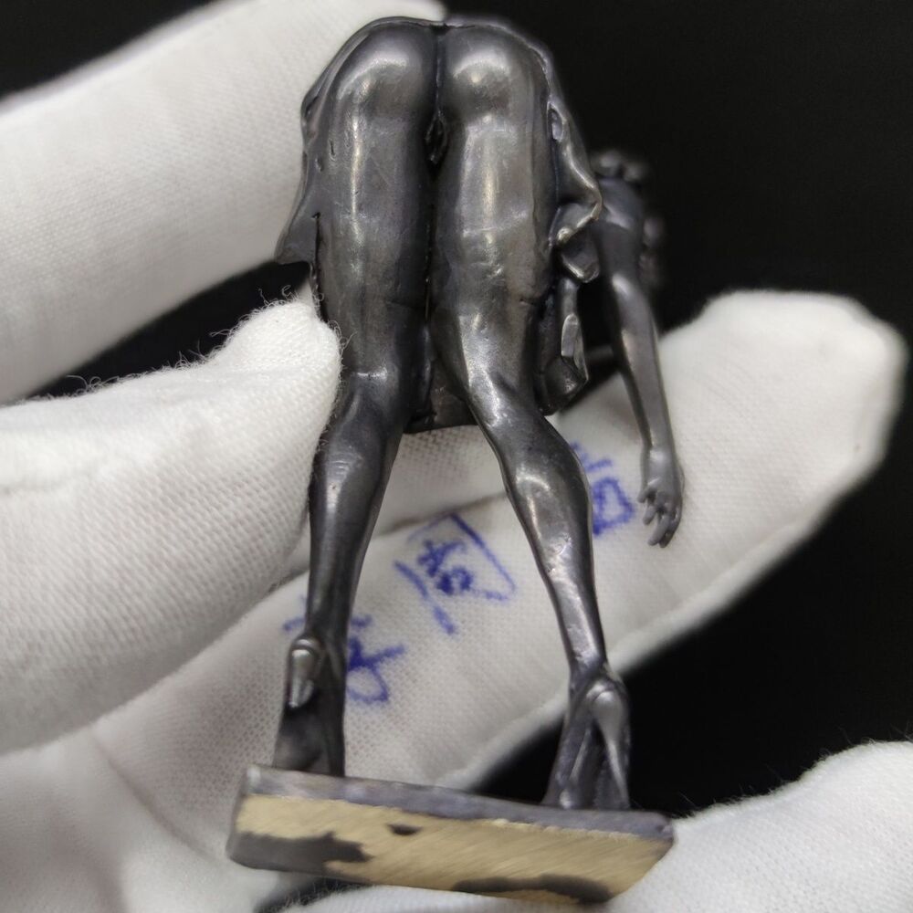 Black Solid Bronze Maid Nude Female Body Full Seductive Statue