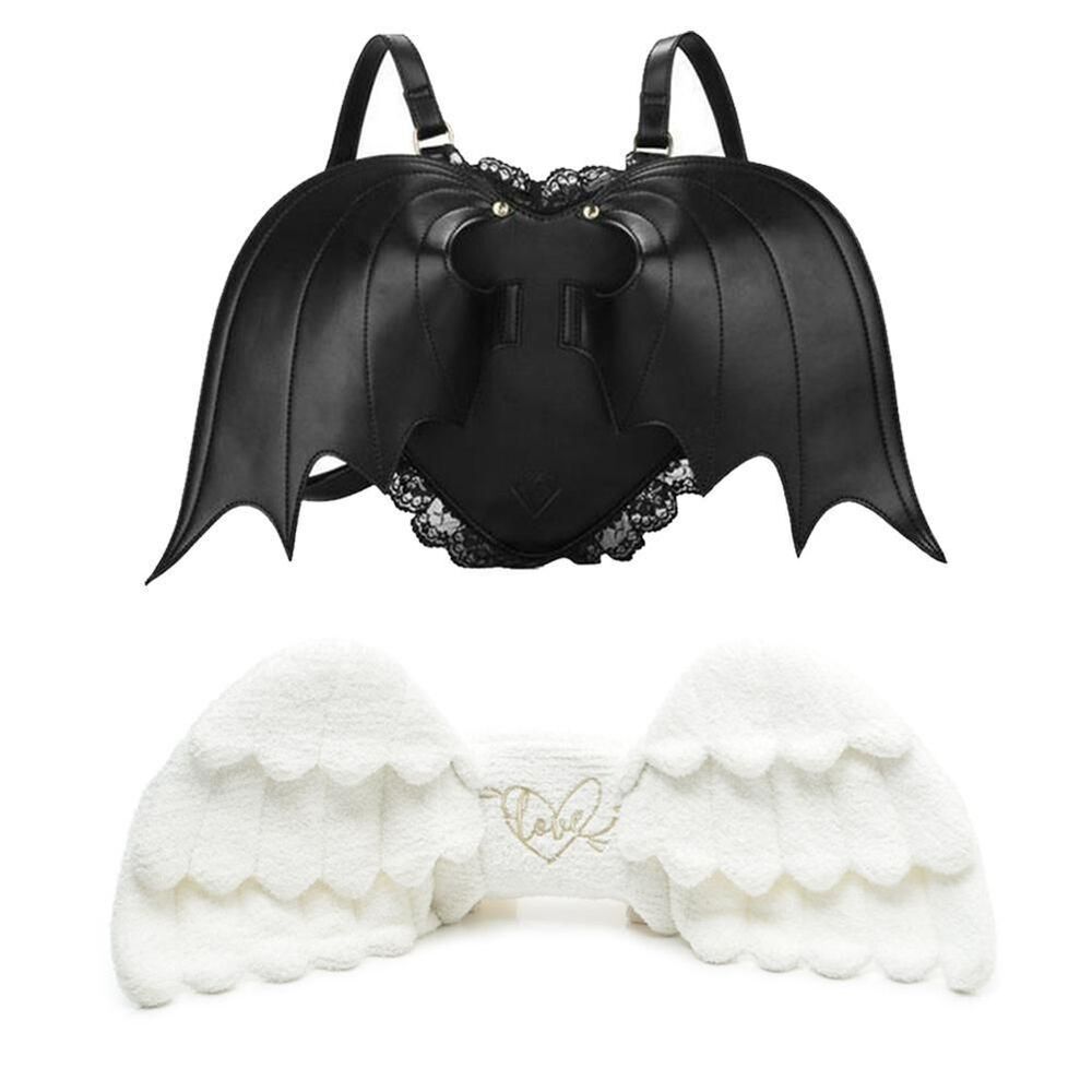 Devil Angel Backpack Cute Halloween Bag Party Black 23*23*10 Cm White 45*22*7 Cm