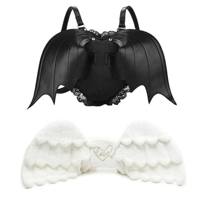 Devil Angel Backpack Cute Halloween Bag Party Black 23*23*10 Cm White 45*22*7 Cm