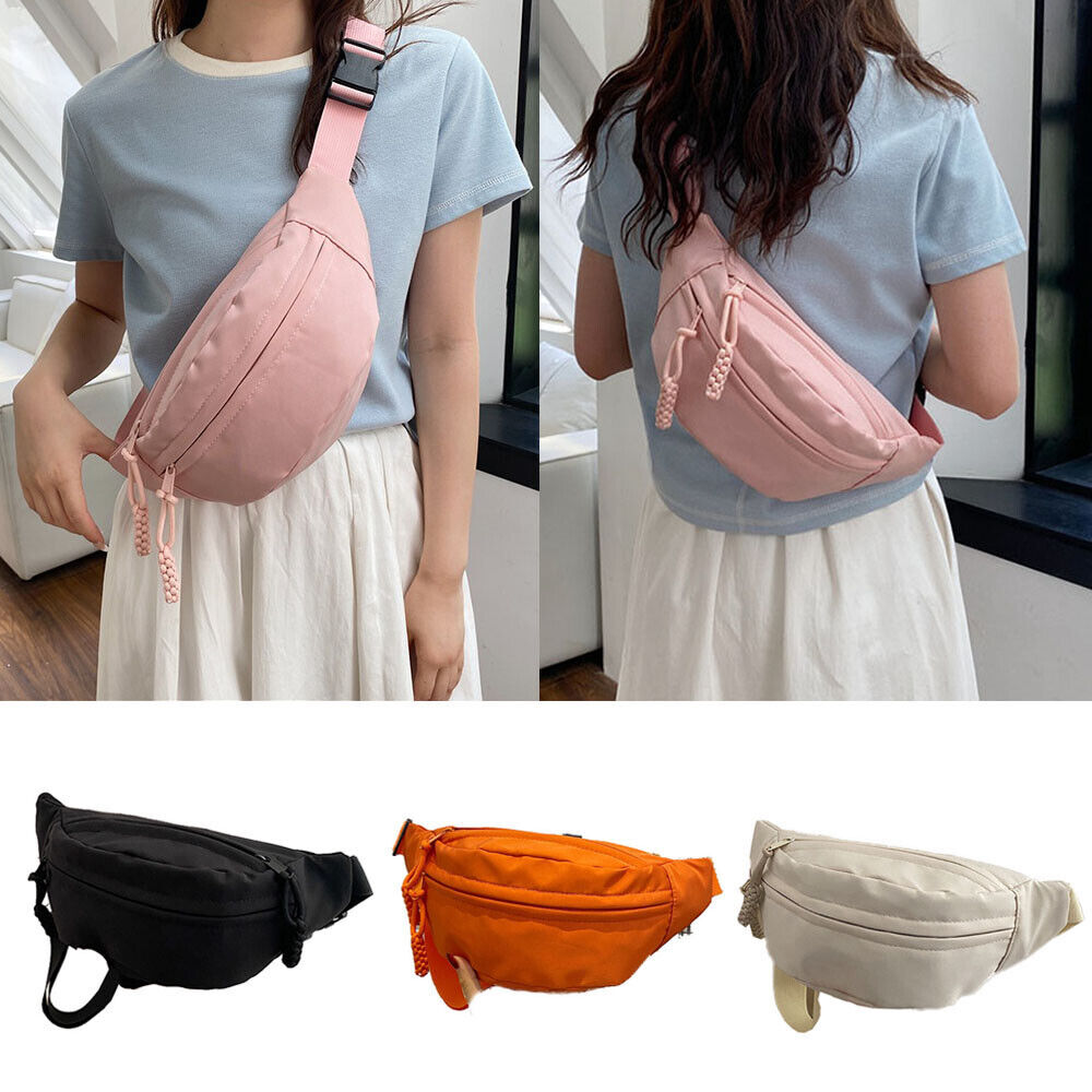 Canvas Shoulder Crossbody Bag Solid Color Chest Bag Sport Underarm Bag Simple