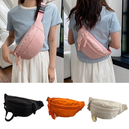 Canvas Shoulder Crossbody Bag Solid Color Chest Bag Sport Underarm Bag Simple
