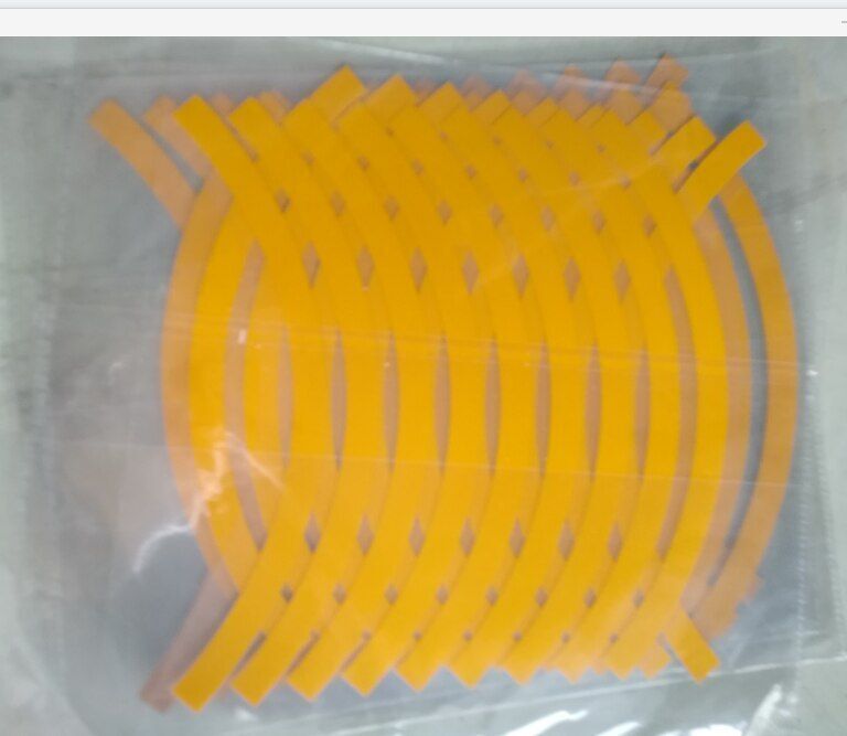 Scooter Wheel Hub Protective Reflective Sticker Parts PVC 370x150x1mm Red/Orange