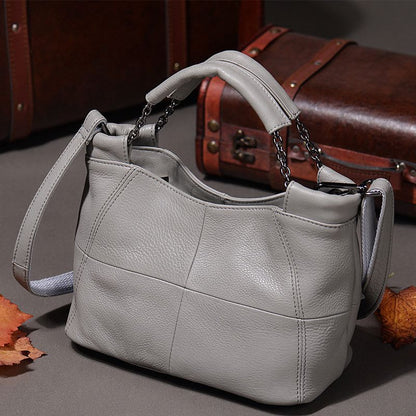 Natural Cow Leather Messenger Bags Chain Shoulder Small Genuine Leather Handbags