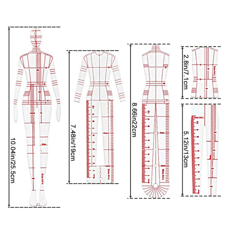 Sketching Templates Fashion Illustration Ruler Sewing Clothing Humanoid Patterns
