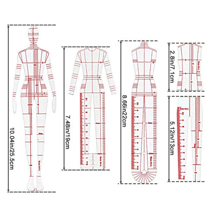 Sketching Templates Fashion Illustration Ruler Sewing Clothing Humanoid Patterns