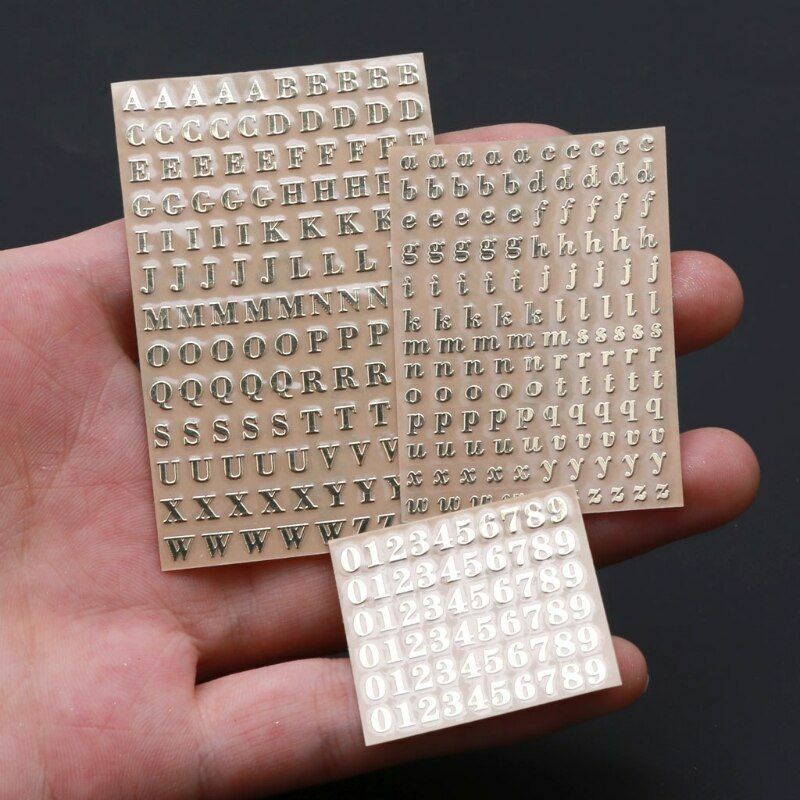 Decorative Stickers 3mm Alphabet Letters Numbers Chunky Glitter Epoxy Resin 5Pcs
