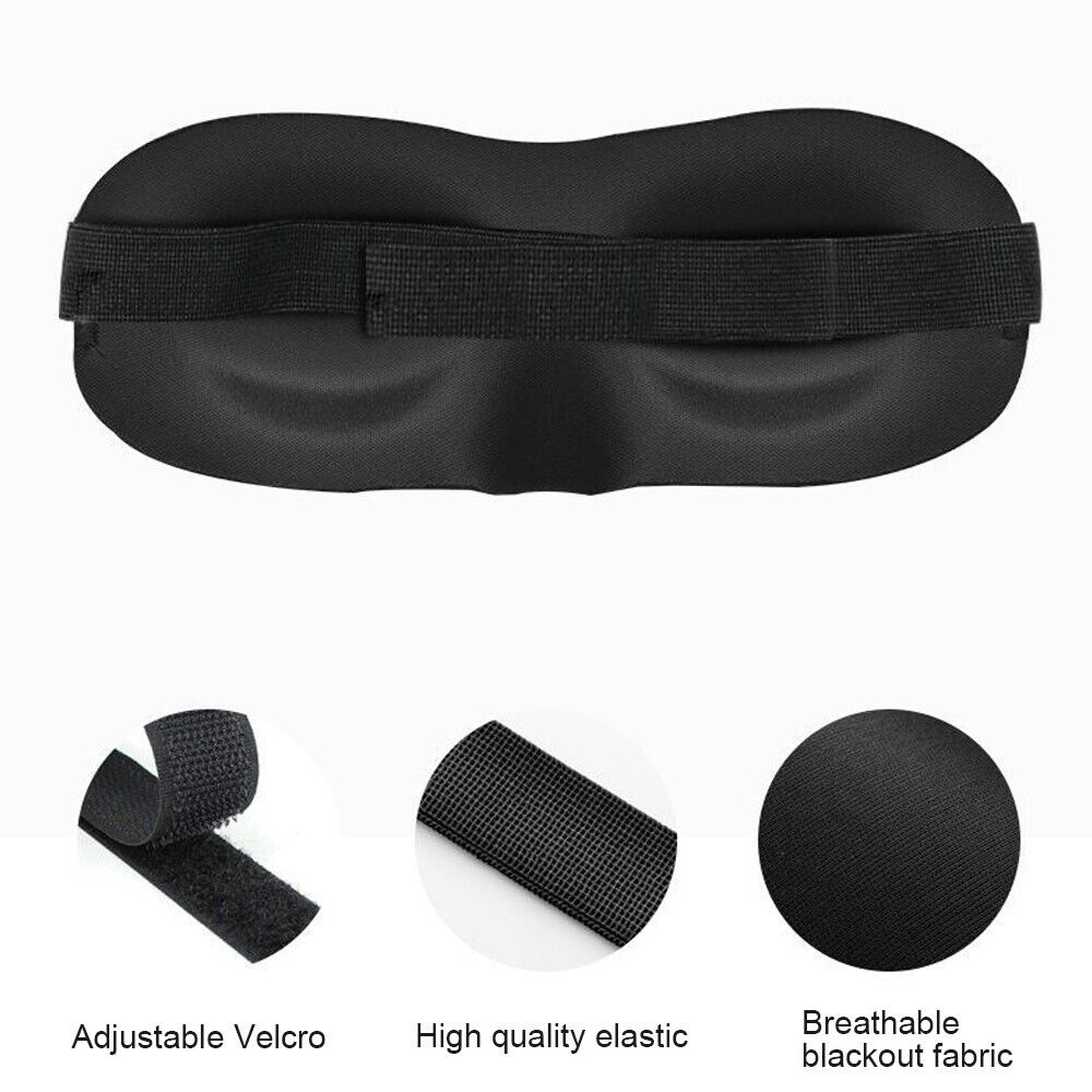 3D Sleep Mask Silk Men Women Dry Eye Mask Sleeping Padded Shade Cover Blindfold