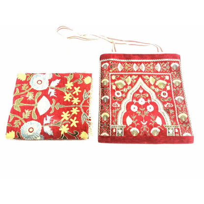 Pilgrimage Carpet Muslim Rug With Bag Kneeling Liturgical Blanket Worship Mat