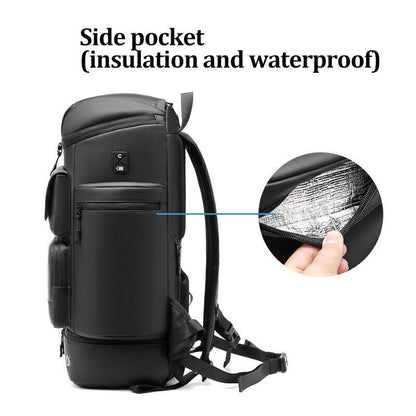 50L Men Travel Backpack Outdoors Mountaineering Bag Laptop Shoe Bag