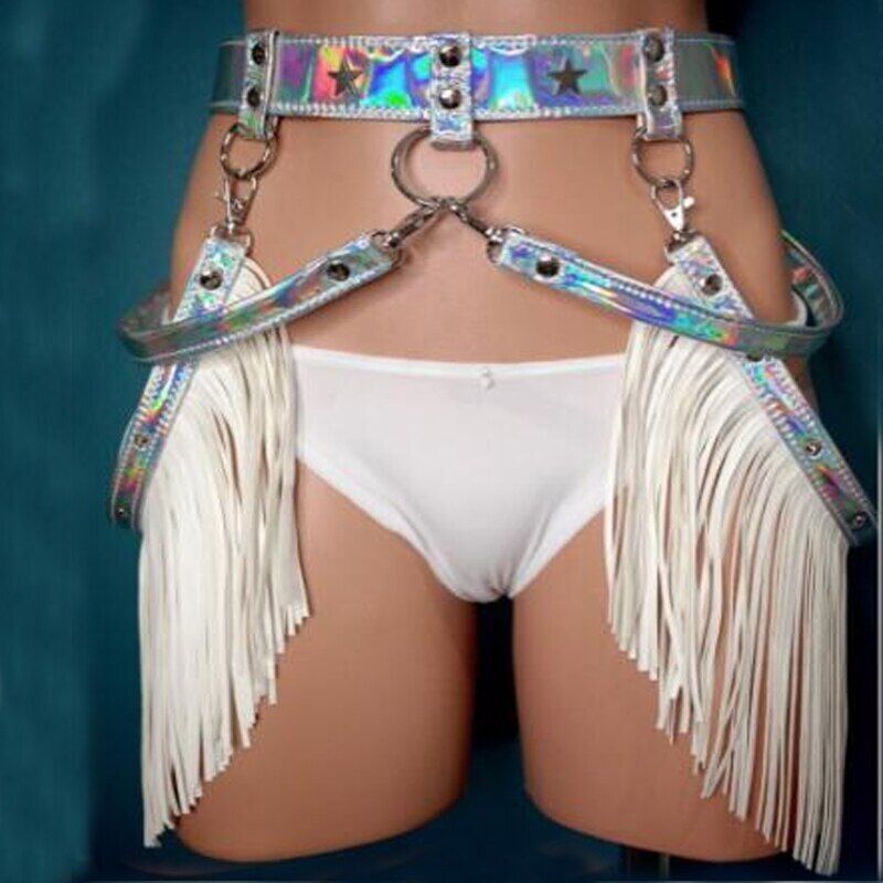 Women Belt Tassel Boho Fringe Wide Girl Personality Leather Bondage Waist Straps