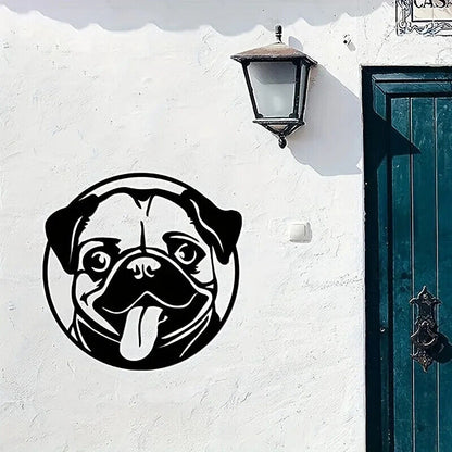 CIFBUY Pug Metal Wall Decoration, Pug Metal Wall Art, Pug Metal Wall Name Sign