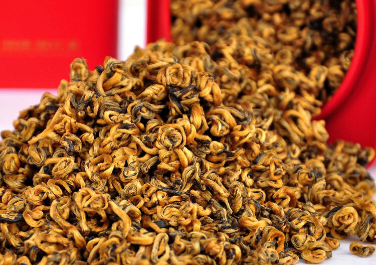 500 grams, Yunnan Golden Snail Black Tea, Bi Luo Chun, Dian Hong JinSi Snail 1.1 pounds-