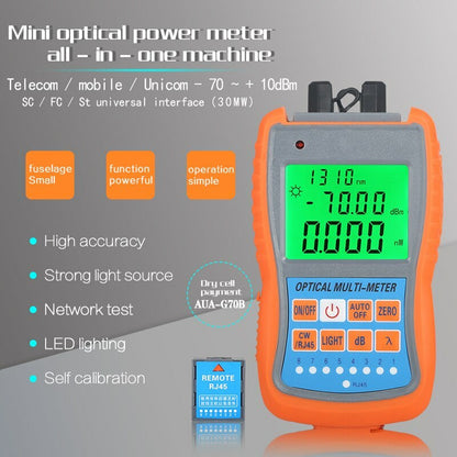 AUA-G70B/50B 4in1 Mini Optic Power Meter Visual Fault Locator Network Cable Test