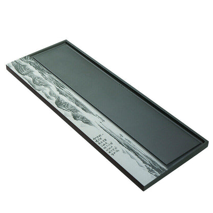 Landscape Tea Tray Green Stone Tea Table Sea of tea Embossed Drain Tea Tray