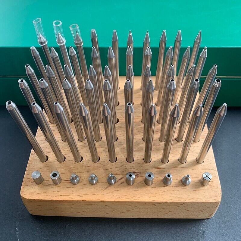 Watch Repair Tool 62Pcs Set Wood Metal Clone Bergeon 5285 Watchmaker Staking Kit