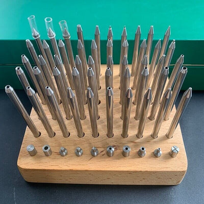 Watch Repair Tool 62Pcs Set Wood Metal Clone Bergeon 5285 Watchmaker Staking Kit