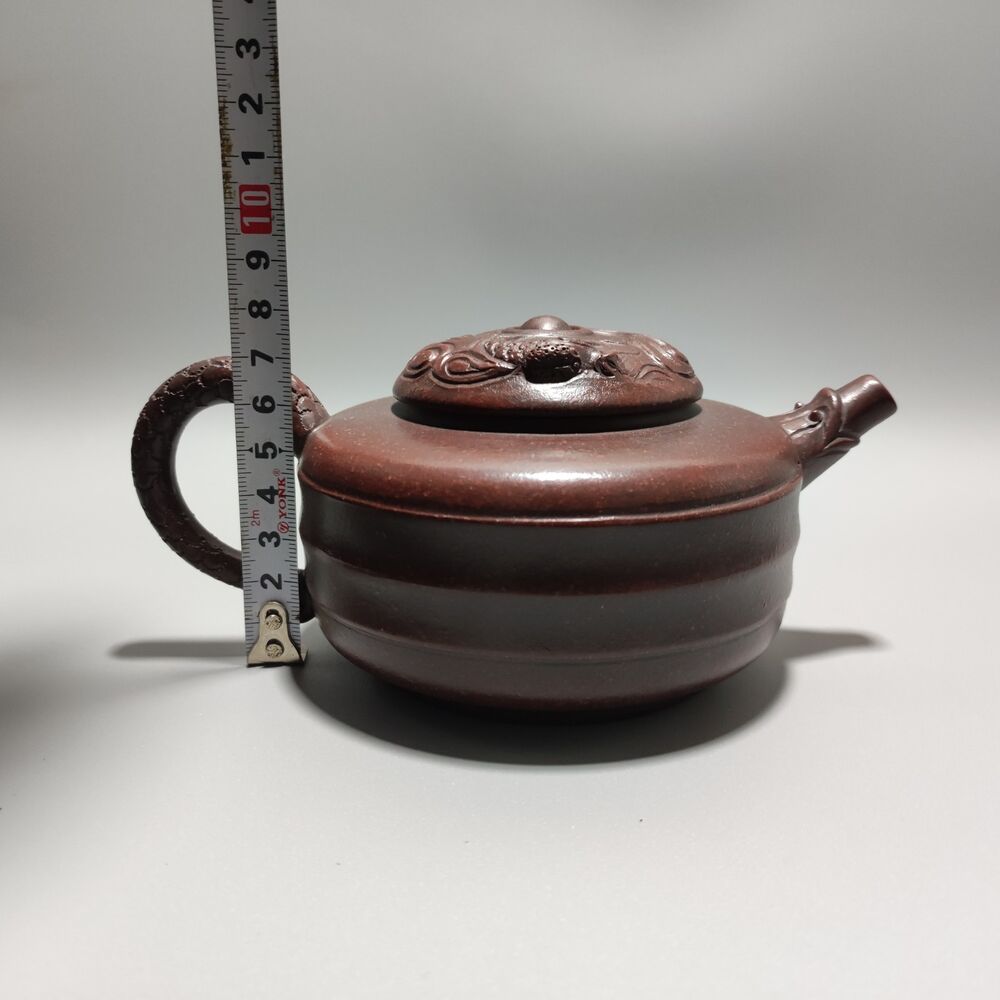 Vintage Chinese Yixing Purple Clay Teapot Zisha Ceremony Carving Collectible Art