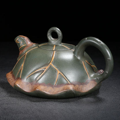 Vintage Chinese Yixing Purple Clay Teapot Zisha Ceramic Fine Lotus Leaf Teaware