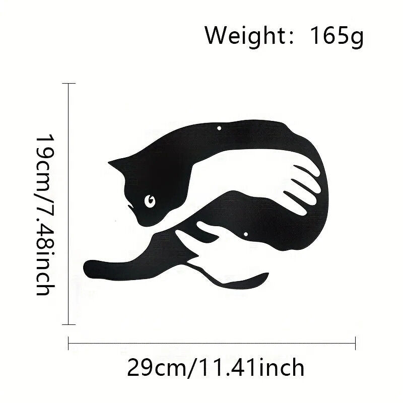 CIFBUY Black Metal Cat Wall Decoration, Modern Cat Silhouette Wall Art Sculpture