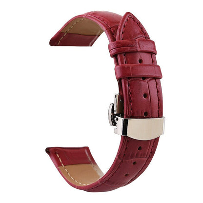 Crocodile Genuine Leather Watch Bands 12mm~24mm Wristwatch Butterfly Clasp Strap