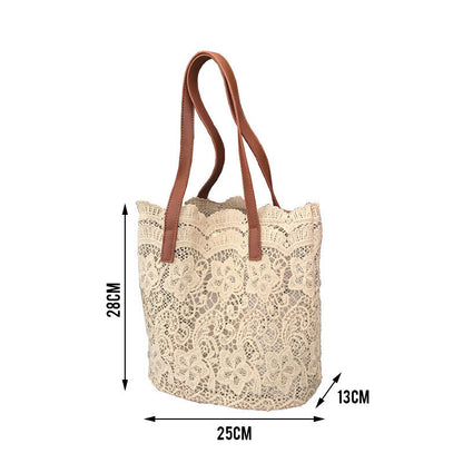 Boho Summer Lace Shoulder Bag Hand Crochet Crochet Flower Bag Woven Handbags