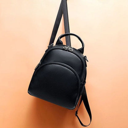Cowhide Genuine Leather Women Backpack Shoulder Bag Satchel Mini Purse Polyester