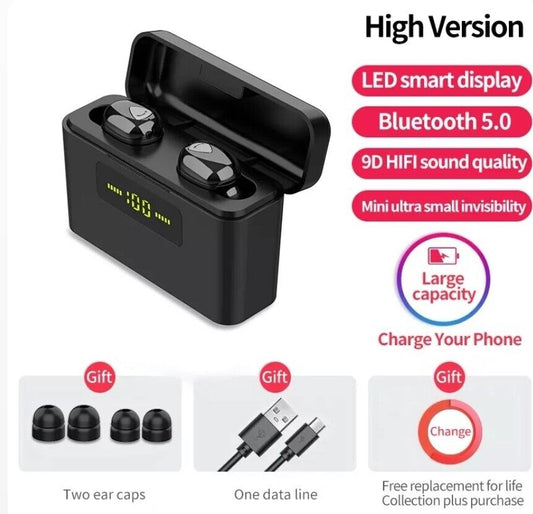 Audifonos inalambricos Bluetooth 5.0 Auriculares 2023 invisibles Impermeables 5D