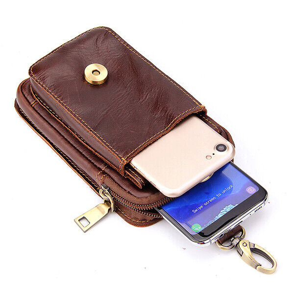 2020 Mens Belt Pouch Clip Wallet Leather Bags Fanny Waist Pack Cell Phone Clutch