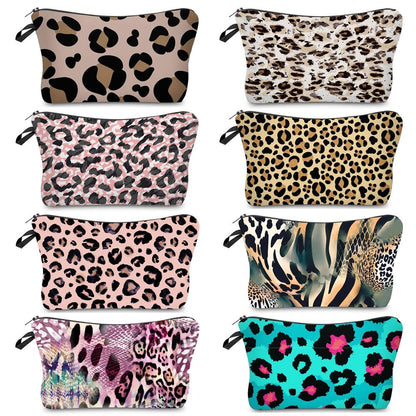Personalized Pretty Makeup Bag Leopard Print Cosmetic Bags Multifunction Travel