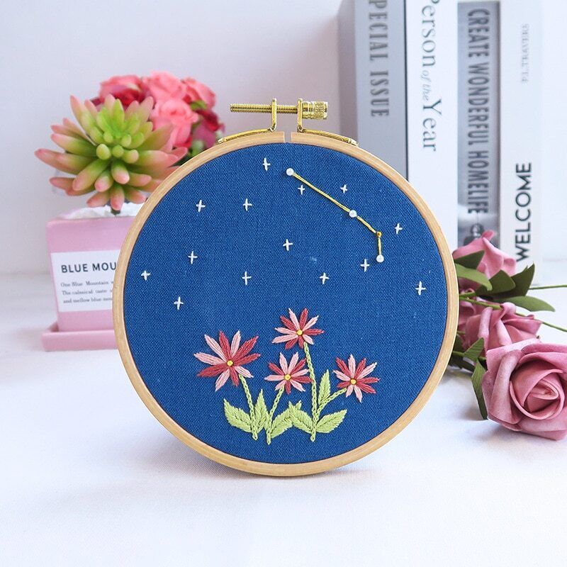 Embroidery Kit DIY Needlework Zodiac Horoscope Needlecraft Cross Stitch Artcraft