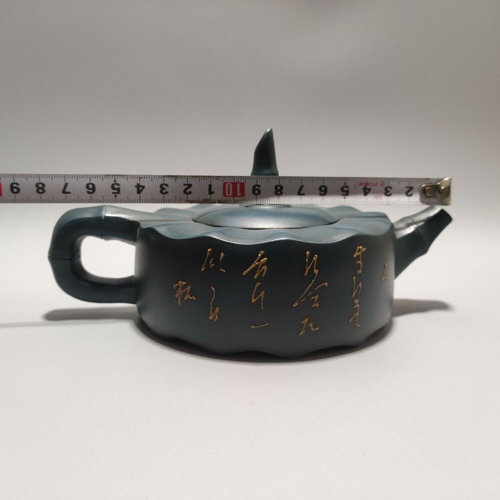 Vintage Chinese Yixing Purple Clay Teapot Zisha Ceremony Fashion Bamboo Teaware