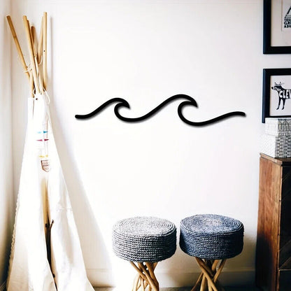 Art Sign Wall Decor Ocean Wave Wall Hanging Minimalist Lines Iron Crafts wall
