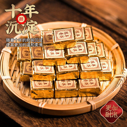 Yunnan Aged Puerh Tea Old Ripe Tea Puerh Small Golden Brick Puerh Tea 500g