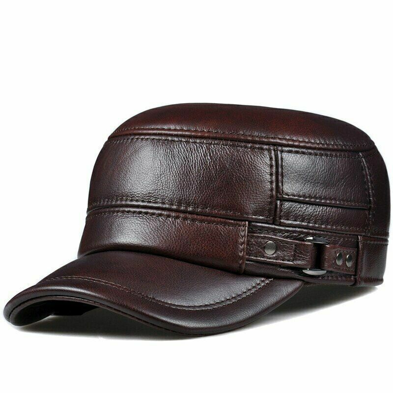 Autumn and Winter Men's Hat Fashion New Soft Leather Hat Top Hot