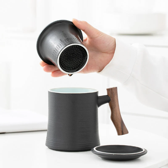Ceramic Tea Cup with Infuser Coffee Tea Mug 380ml