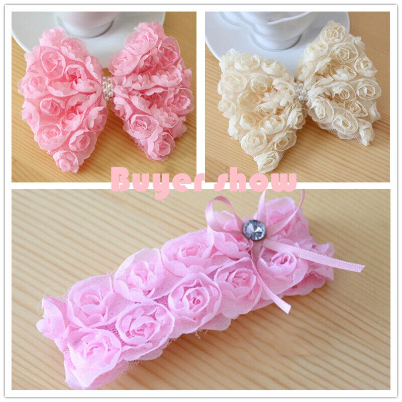 Party Decoration 5Yards DIY Rose Lace Fabric 3D Chiffon Flower Embroidered Decor