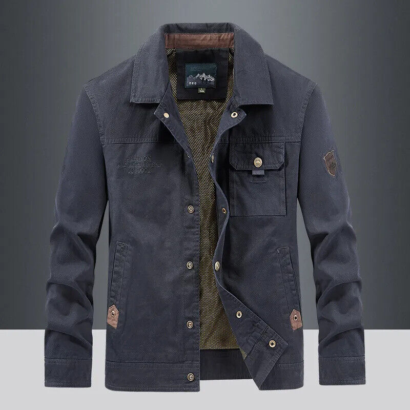 Spring and Autumn Comfortable Breathable Standing Collar Jacket Men's Coat